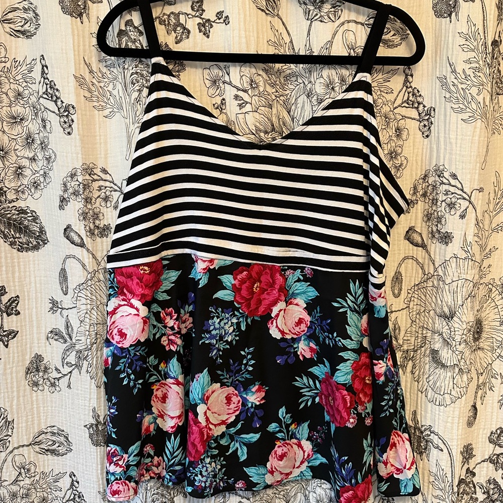 Torrid Floral Striped Women's Top